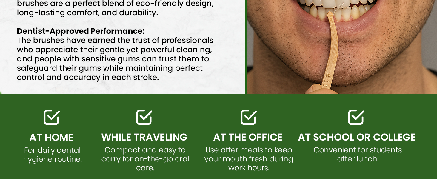 Maxdent Bamboo Interdental Brush Set, 13 Pieces with different sizes - Image 8