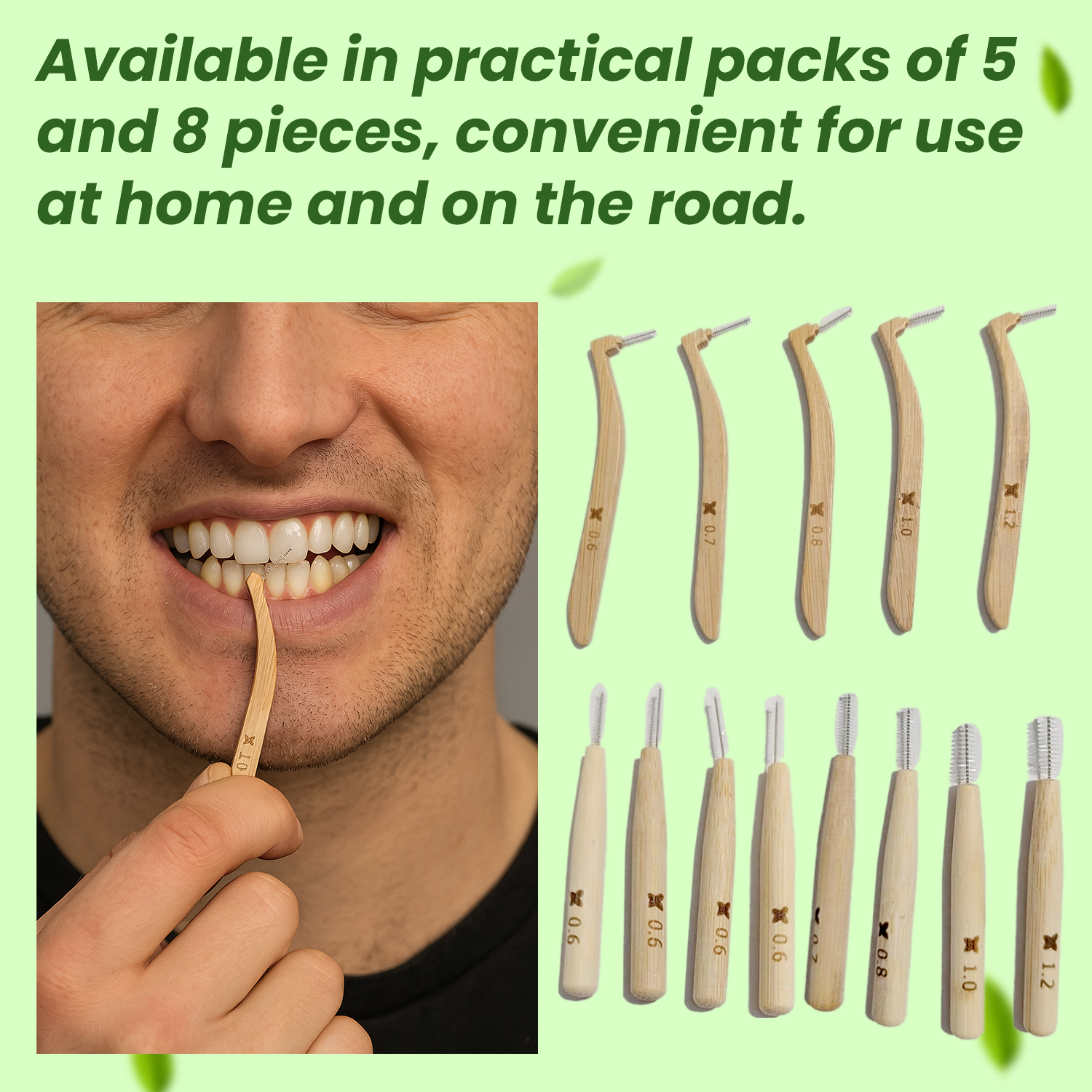 Maxdent Bamboo Interdental Brush Set, 13 Pieces with different sizes - Image 6